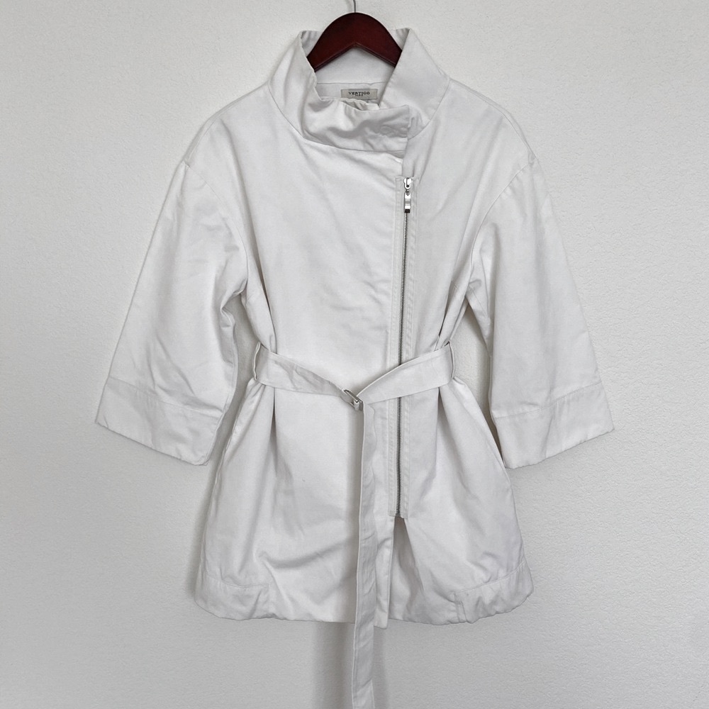 VERTIGO oversized trench coat rain white belt